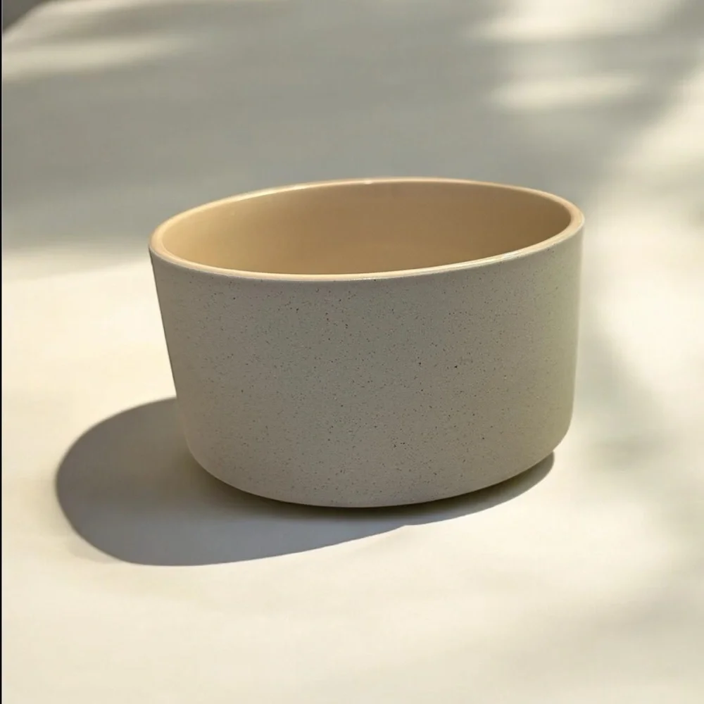 Ceramic Textured Pastel Blue Matte Dog Bowl 14oz